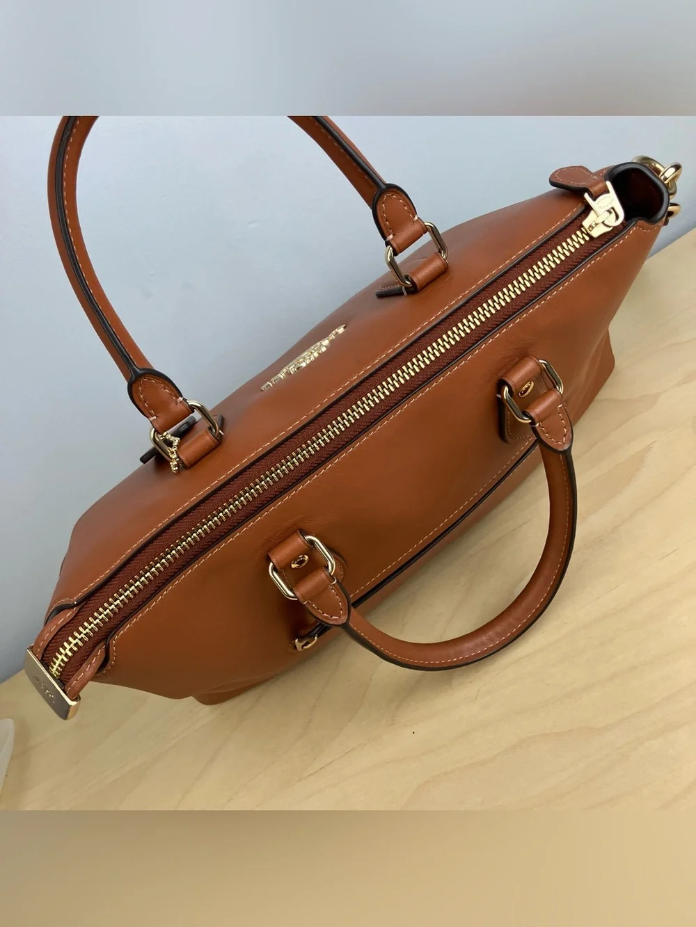 Coach CBM11 Georgia Satchel Bag Purse Smooth Brown Leather W/ Matching Wallet